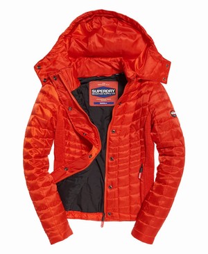 Superdry Nova Box Quilt Fuji Női Kabát Piros | EBUAQ8294